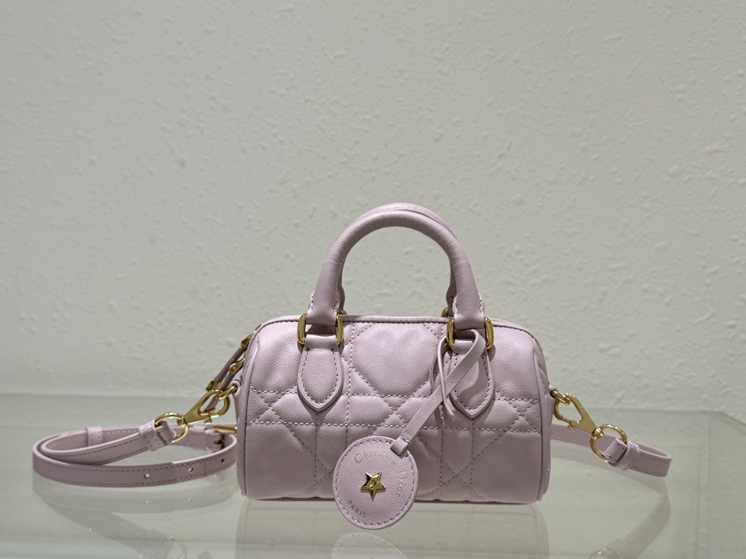 Dior Groove 17 Mini Bag Pale Pink Macrocannage Calfskin